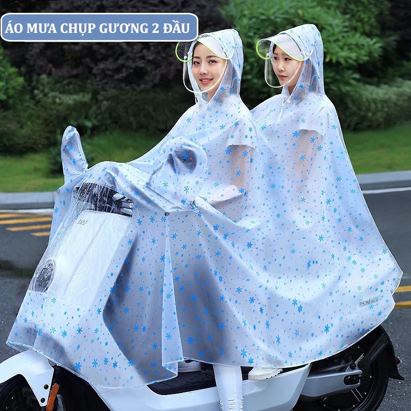 Áo Mưa 2 Đầu Chụp Gương Có Kính