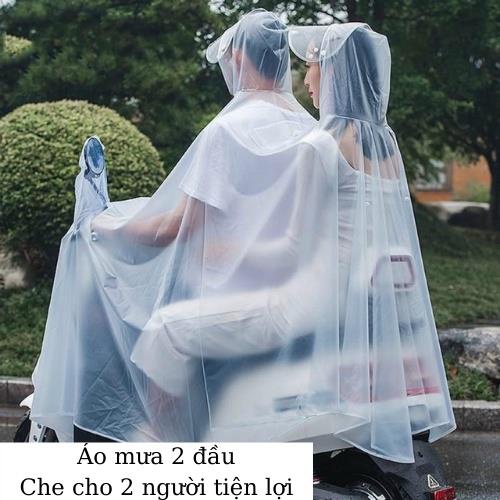 Áo Mưa 2 Đầu Chụp Gương Có Kính