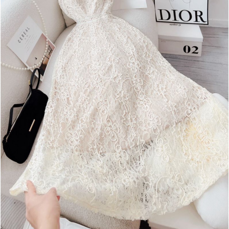 Đầm ren midi 2 dây