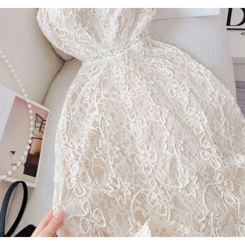 Đầm ren midi 2 dây