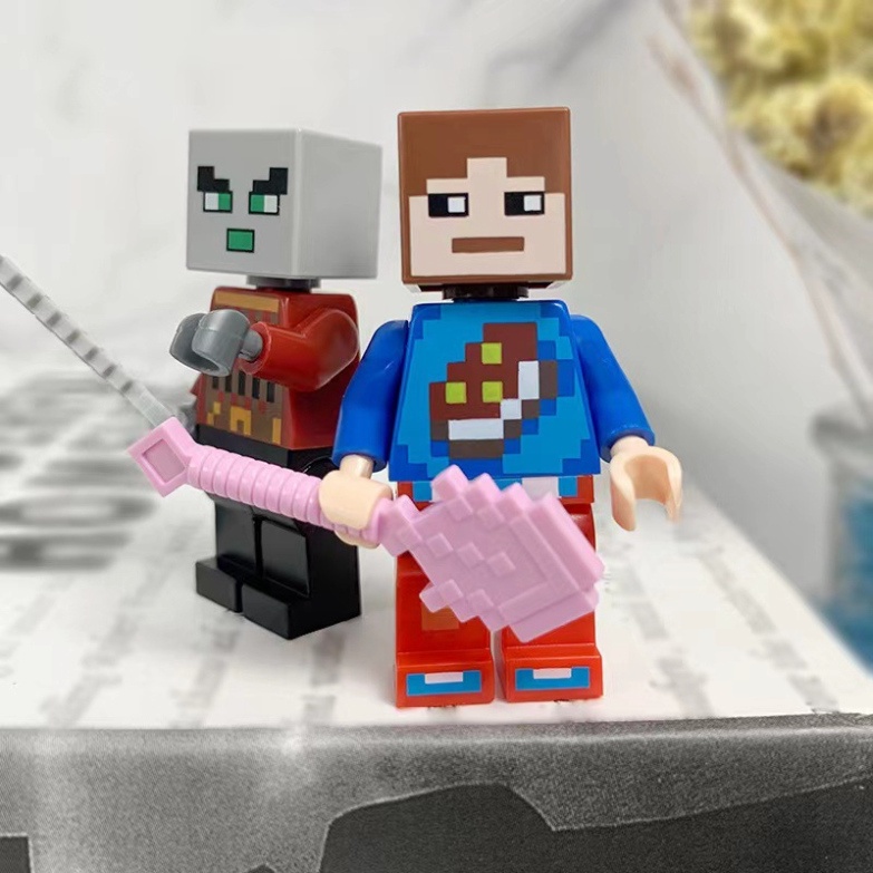 Phụ Kiện Sinh Nhật  Bộ 8 Mô Hình Nhân Vật Minecraft Trang Trí Bánh Kem