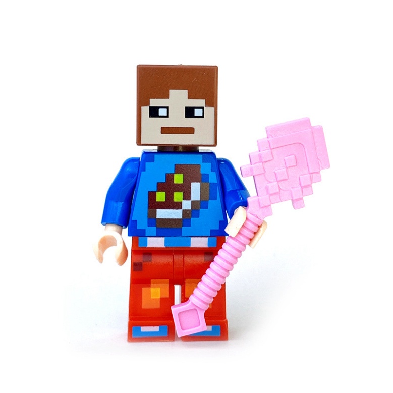 Phụ Kiện Sinh Nhật  Bộ 8 Mô Hình Nhân Vật Minecraft Trang Trí Bánh Kem