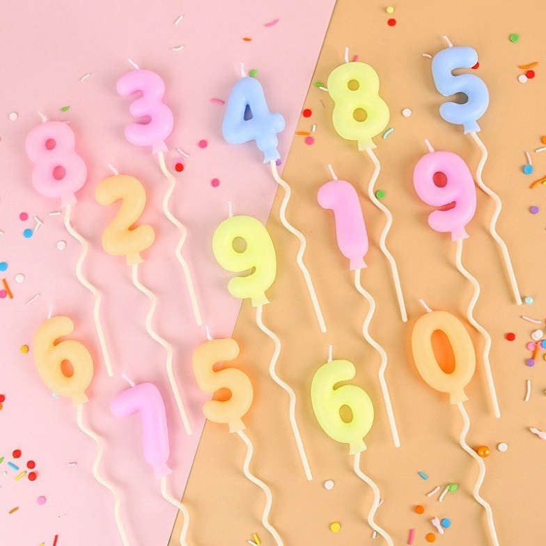 Phụ Kiện Sinh Nhật HPBD  Nến Sinh Nhật Số Tuổi Màu Pastel Mới Lạ
