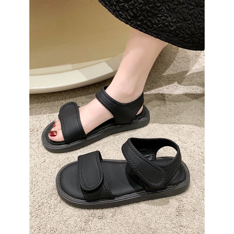 Giày Sandal Khóa Dán Đế Mềm Chống Trượt Thời Trang Mùa Hè Dành Cho Nữ