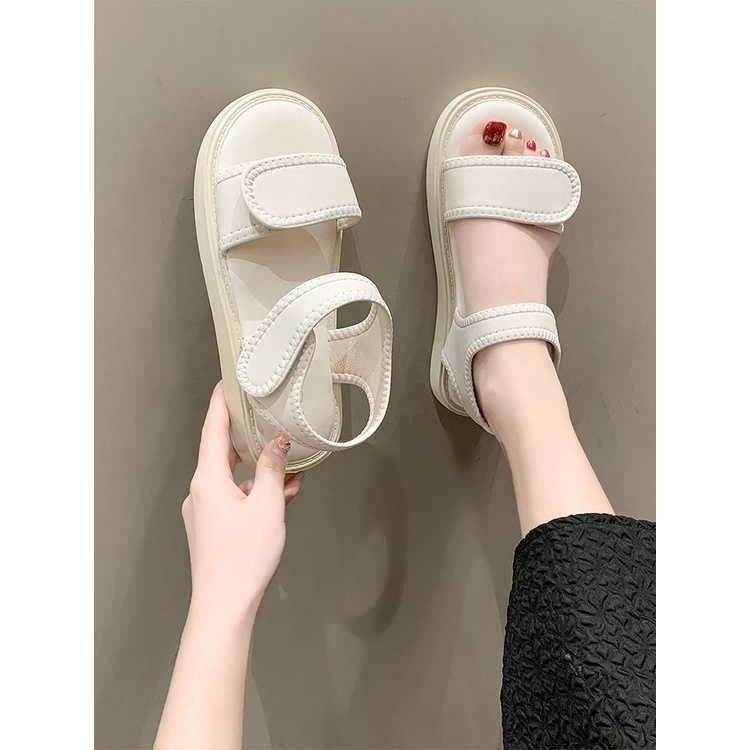 Giày Sandal Khóa Dán Đế Mềm Chống Trượt Thời Trang Mùa Hè Dành Cho Nữ