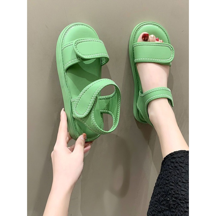 Giày Sandal Khóa Dán Đế Mềm Chống Trượt Thời Trang Mùa Hè Dành Cho Nữ