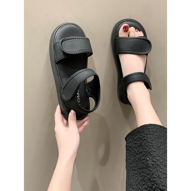 Giày Sandal Khóa Dán Đế Mềm Chống Trượt Thời Trang Mùa Hè Dành Cho Nữ