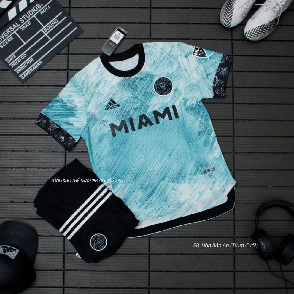 Set Bộ Thể Thao Nam Quần Áo Đá Banh Inter Miami 2024 Màu Đen mùa giải mới - Chuẩn Mẫu Thi Đấu - Vải Polyester Gai Thái