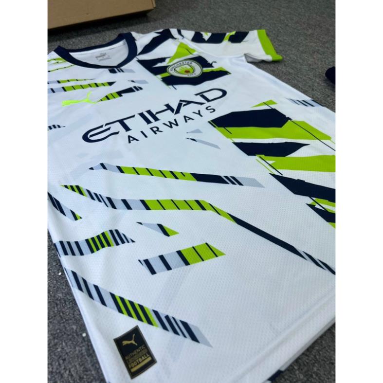 Set Bộ Quần Áo CLb Mancity Sân Nhà - Sân Khách Mẫu 2024 Màu Trắng Quần Than - Vải Thái Chuẩn Thi Đấu Quốc tế