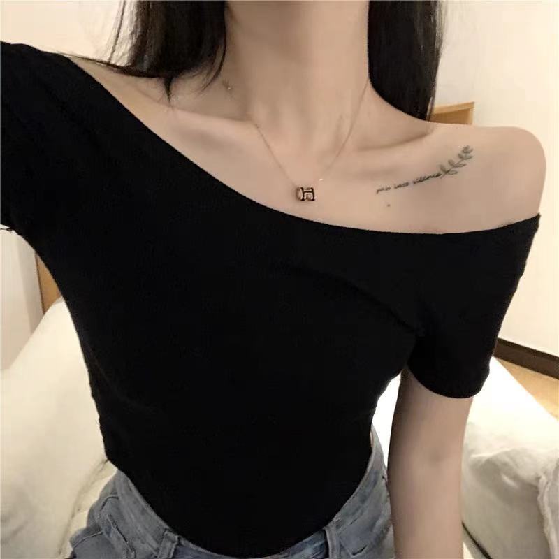 Jiashucheng Áo Thun Ngắn Tay Lưng Cao Ôm Dáng Phong Cách Retro Hong Kong Mùa Xuân Hè Cho Nữ