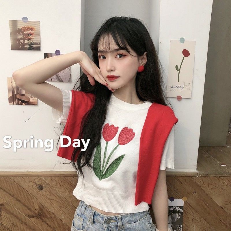 Jiashucheng Quần Áo Mùa Hè Mỏng Vừa Vặn Với Họa Tiết Thêu Hoa Ne Tròn Jiashucheng Phong Cách Mới