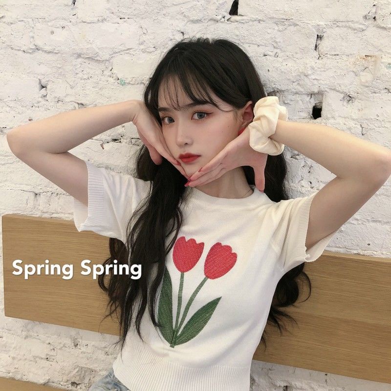 Jiashucheng Quần Áo Mùa Hè Mỏng Vừa Vặn Với Họa Tiết Thêu Hoa Ne Tròn Jiashucheng Phong Cách Mới