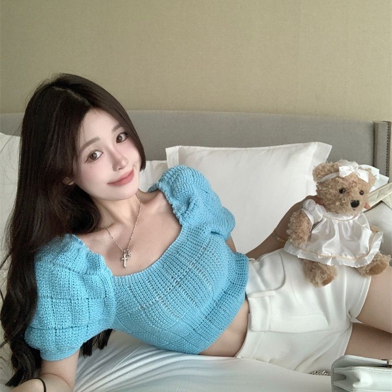 Jiashucheng Áo Thun Tay Ngắn Dáng Ôm Phong Cách Phương Tây Thời Trang Mùa Hè Nhẹ Nhàng