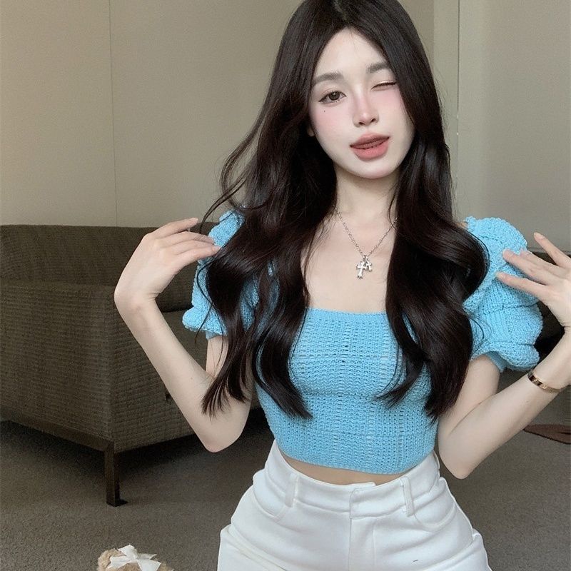 Jiashucheng Áo Thun Tay Ngắn Dáng Ôm Phong Cách Phương Tây Thời Trang Mùa Hè Nhẹ Nhàng