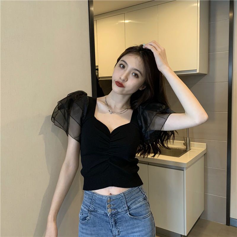 Jiashucheng Áo Thun Ngắn Tay Phong Cách Retro Mùa Hè Thời Trang Mới Cho Nữ