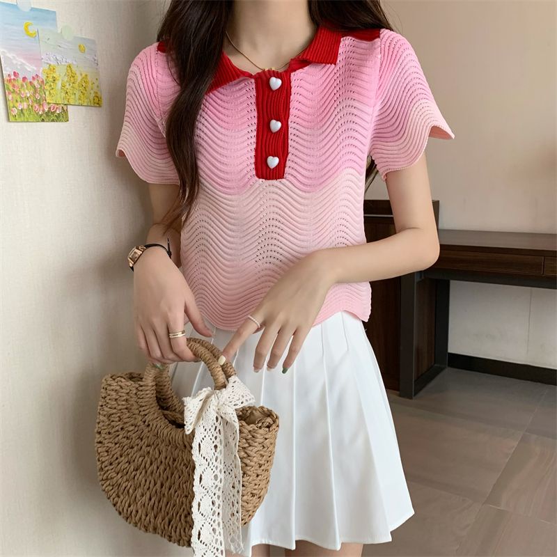 Jiashucheng Áo Thun Tay Ngắn Dáng Ôm Phong Cách Phương Tây Thời Trang Mùa Hè Hàng Mới Dành Cho Bạn Nữ