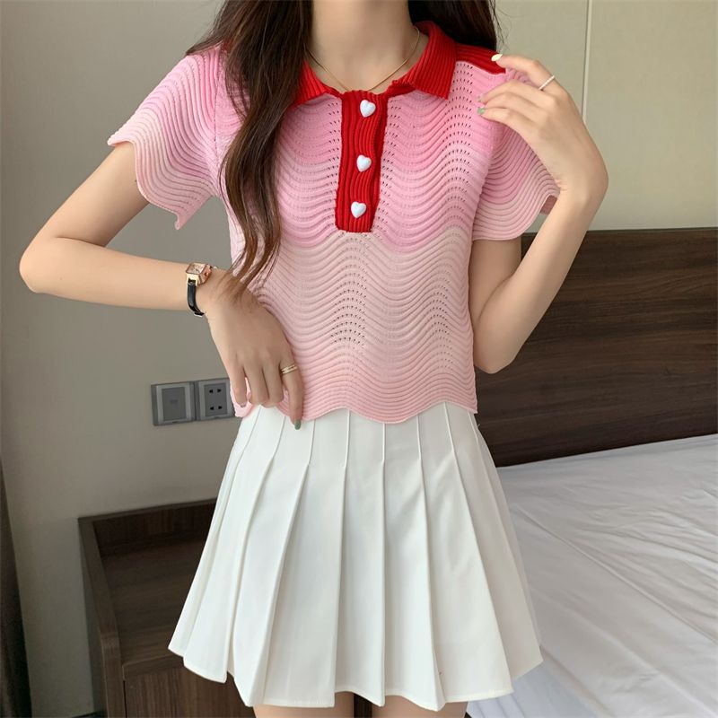 Jiashucheng Áo Thun Tay Ngắn Dáng Ôm Phong Cách Phương Tây Thời Trang Mùa Hè Hàng Mới Dành Cho Bạn Nữ