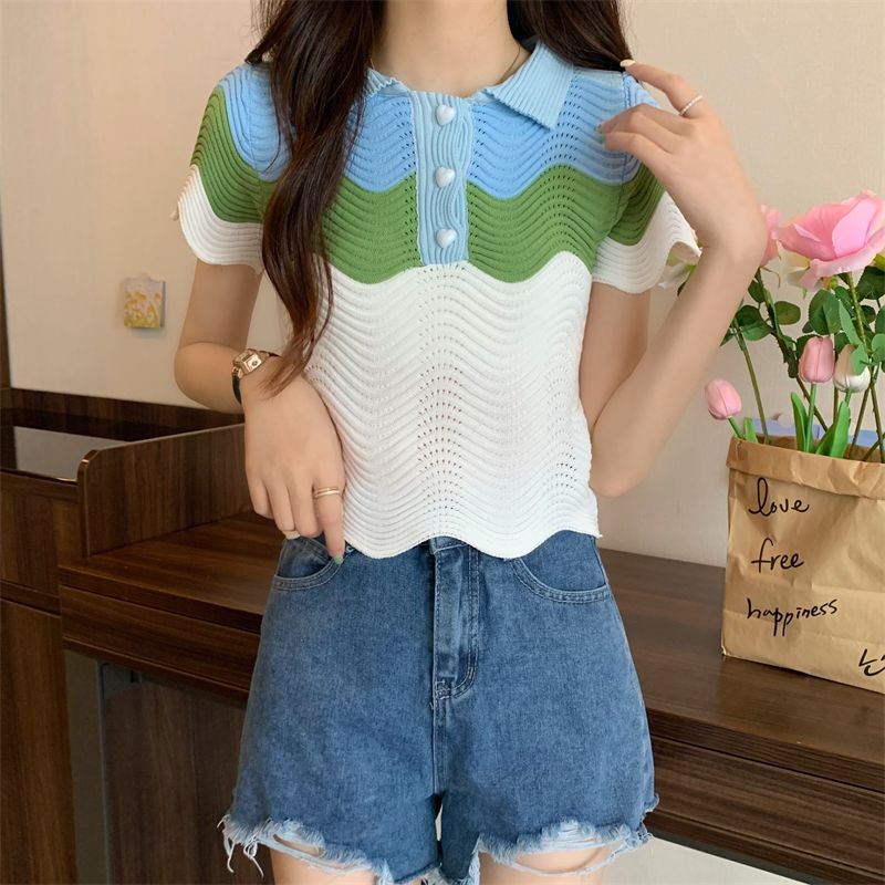 Jiashucheng Áo Thun Tay Ngắn Dáng Ôm Phong Cách Phương Tây Thời Trang Mùa Hè Hàng Mới Dành Cho Bạn Nữ