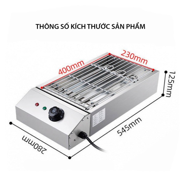Bếp nướng điện công nghiệp không khói, nướng hải sản, thịt xiên