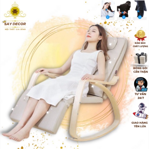 sofagiare Ghế PoangRocking Chair ghế đọc sách ,Ghế Poang Lười có gác chân thông minh màu đẹp nhẹ nhàng trang nhã Đọc Báo