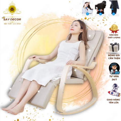 sofagiare Ghế PoangRocking Chair ghế đọc sách ,Ghế Poang Lười có gác chân thông minh màu đẹp nhẹ nhàng trang nhã Đọc Báo