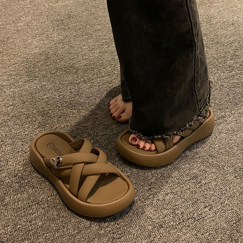 Giày Sandal Đế Dày Mềm Mại Phong Cách Retro Thời Trang Mùa Hè Dành Cho Nữ