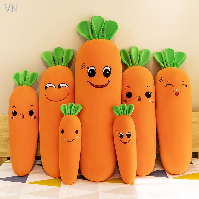 Gối Ôm Hình Củ Cà Rốt Nhồi Bông Dài Mềm Mại Giặt Được