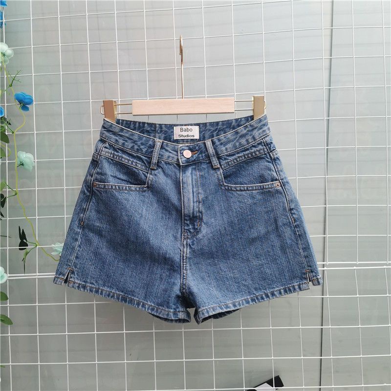 Jiashucheng Quần Short Denim Mỏng Dáng Chữ A Lưng Cao Ống Rộng Thời Trang Mùa Hè Kiểu Châu Âu Có Size Lớn Cho Nữ