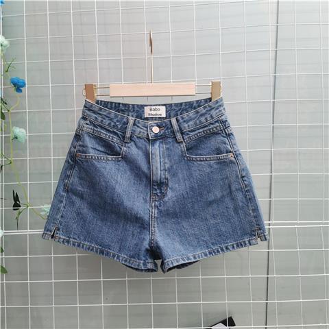 Jiashucheng Quần Short Denim Mỏng Dáng Chữ A Lưng Cao Ống Rộng Thời Trang Mùa Hè Kiểu Châu Âu Có Size Lớn Cho Nữ