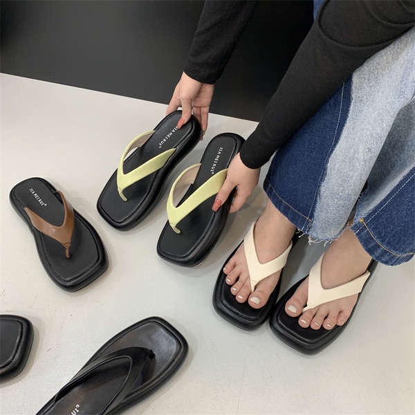 Sandal đế dày thời trang Hàn Quốc đơn giản dép xỏ ngón đế dày dễ phối