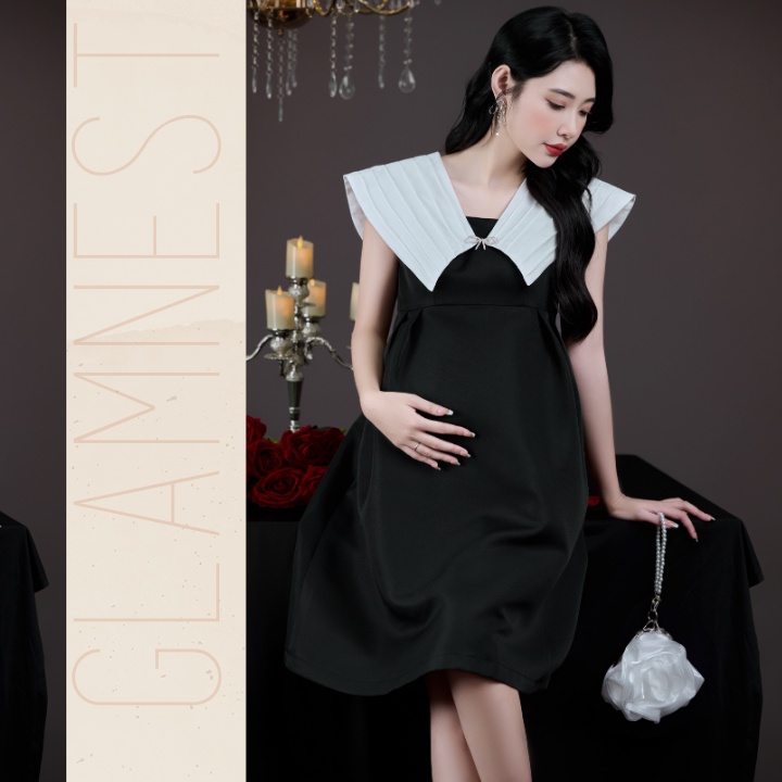 Đầm bầu công sở xinh bigsize mặc mùa hè dáng dài hàng thiết kế Glam Nest VN032