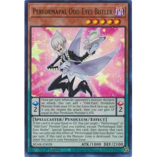 Thẻ Bài Yugioh Performapal Odd-Eyes Butler - BLMR-EN028 - Ultra Rare 1st Edition