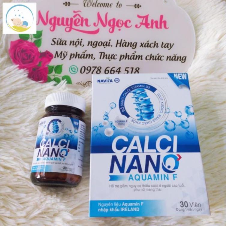 Viên uống Calci Nano Aquamin F - Bổ sung canxi, vitamin D3 giúp xương, răng chắc khỏe hộp 30 viên