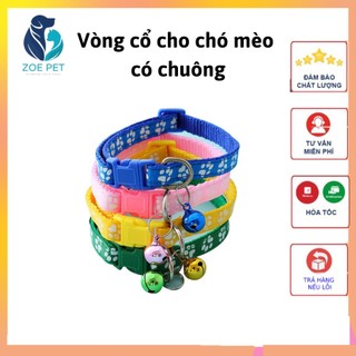 Vòng cổ cho chó mèo có điều chỉnh kích thước, có chuông