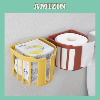 Giỏ đựng giấy vệ sinh treo tường AMIZIN Hộp nhựa đựng giấy vệ sinh cuộn dán tường
