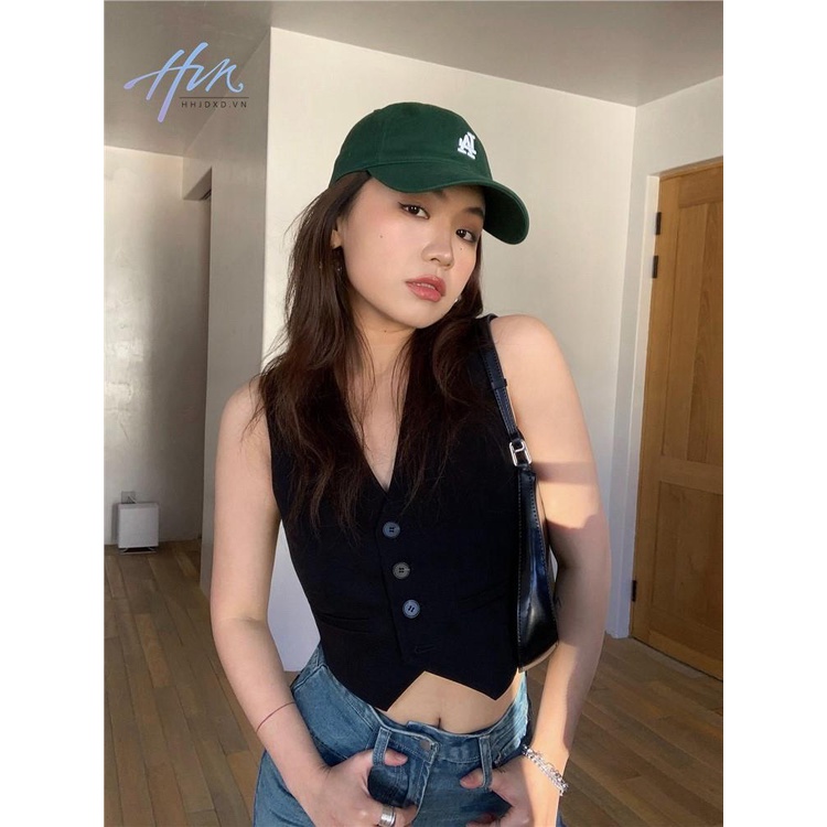 Áo Khoác Vest Đen Không Tay Dáng Rộng Thời Trang Mùa Hè Hàn Quốc 2023 Cho Nữ