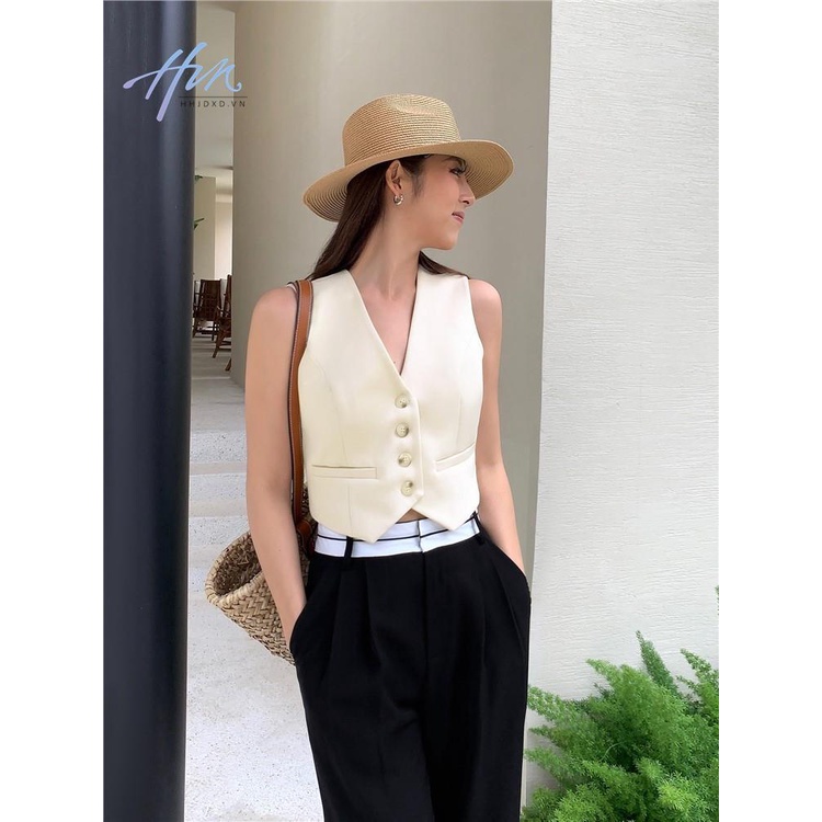 Áo Khoác Vest Đen Không Tay Dáng Rộng Thời Trang Mùa Hè Hàn Quốc 2023 Cho Nữ