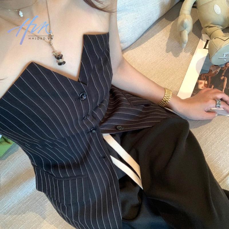 Áo Ống Mùa Hè Cao Cấp Hở Vai Họa Tiết Kẻ Sọc Phong Cách Mới 2023 Cho Nữ Na