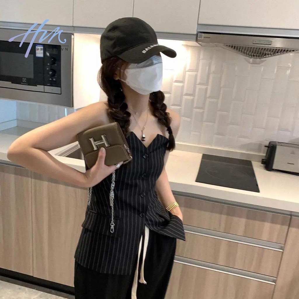 Áo Ống Mùa Hè Cao Cấp Hở Vai Họa Tiết Kẻ Sọc Phong Cách Mới 2023 Cho Nữ Na