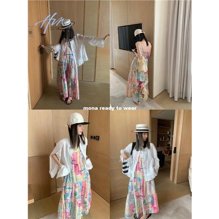 Đầm Hai Dây Dáng Dài Phong Cách Retro Thời Trang Mùa Hè Dành Cho Nữ