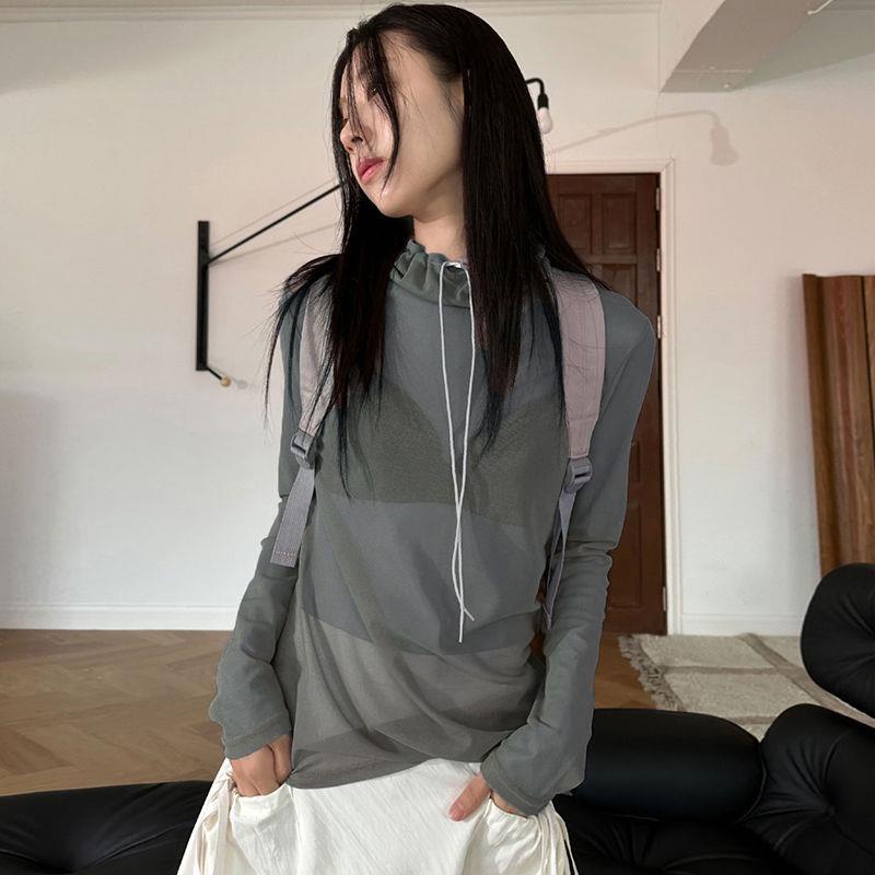 Áo Thun Tay Dài Chống Nắng Dáng Rộng Mỏng Trong Suốt Phong Cách Âu Mỹ Thời Trang Cho Nữ