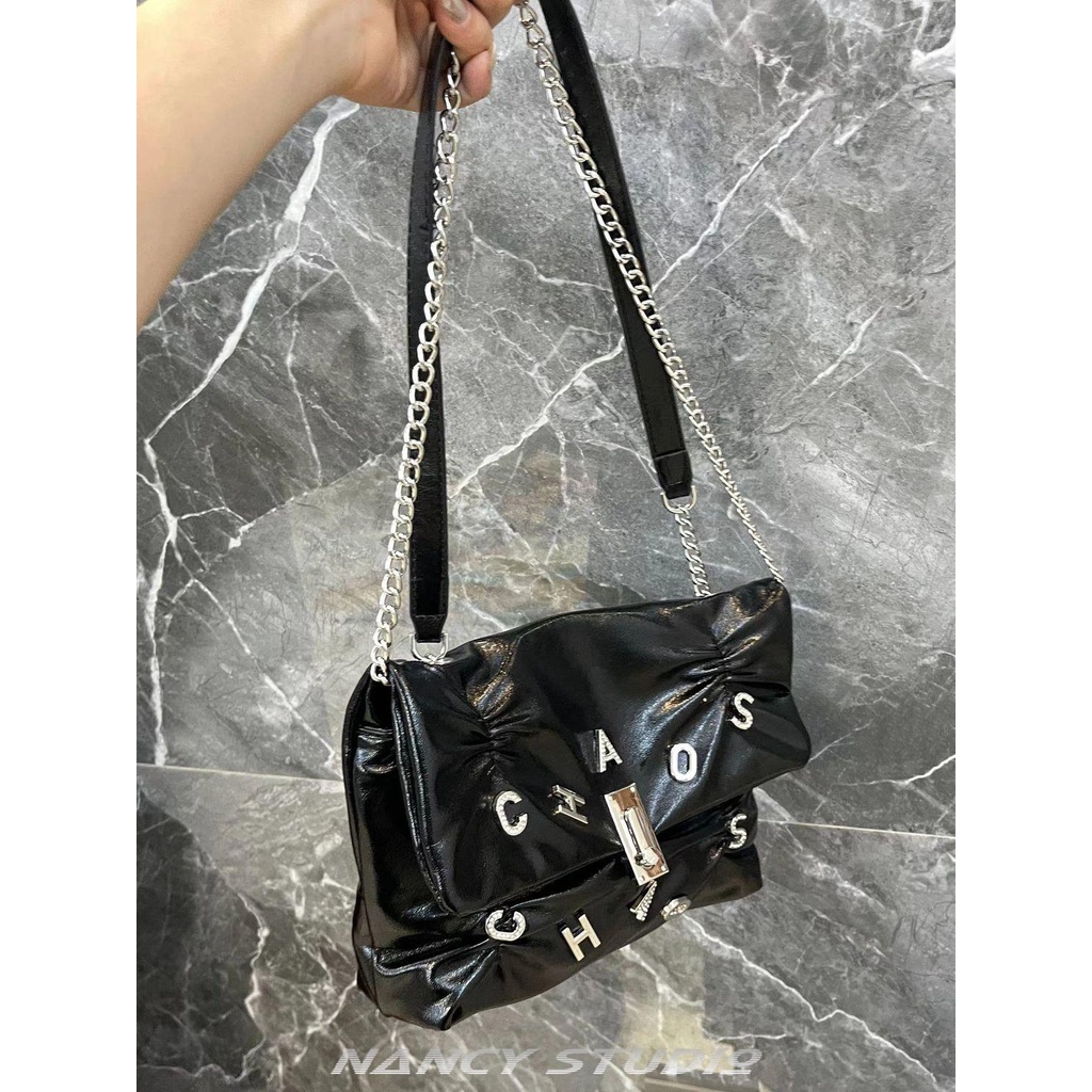 Túi Xách Đeo Vai Phối Dây Xích Đính Đá Thời Trang 2023 Dành Cho Nữ