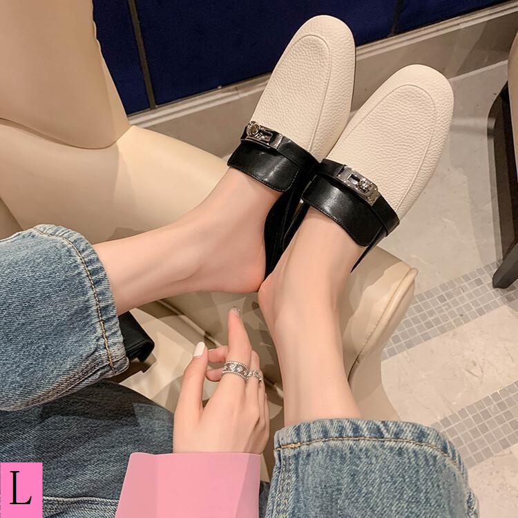 Dép Bít Mũi Đế Thấp In Họa Tiết Màu Sắc Thời Trang Mùa Hè Cho Nữ