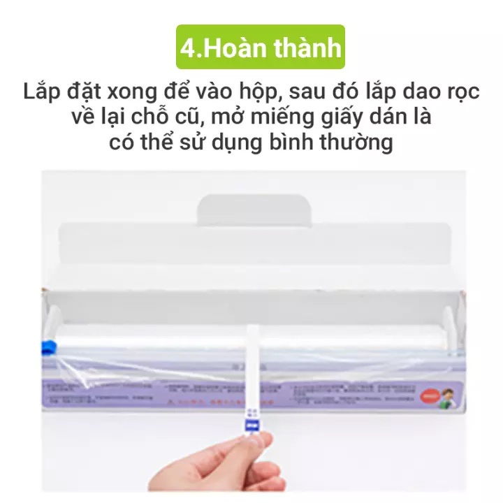 Combo 1 màng bọc thực phẩm PE + 1 lõi màng bọc  MyJae Đài Loan 30cm x 120m dạng dao cắt trượt bảo quản thực phẩm