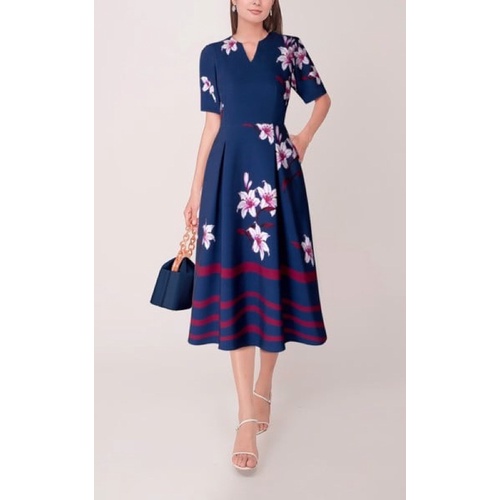 BEUCLOSET - Đầm hoa tay lửng CK đi tiệc