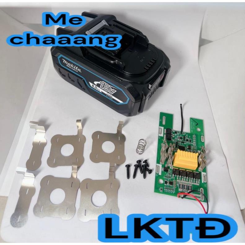 Vỏ mạch makita 18v 8A Cell 21700.cho bê tông 242 ( mẫu mới ).mạch nhận sạc zin có leb báo pin