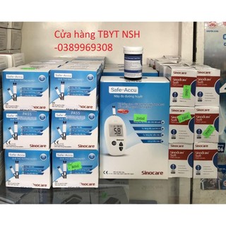 Hộp 50 que thử đường huyết sinocare safe-accu,que test thử đường huyết +kim lấy chích máu đường huyết safe accu sinocare