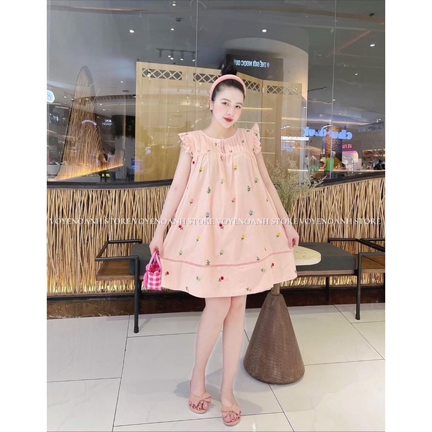 Đầm Hoa BABY DOLL Tay Cánh Tiên GB ,Kiểu Dáng tiểu thư, xinh đẹp.