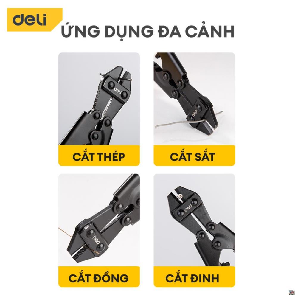 Kìm Cắt Cộng Lực Deli - Sơn Tĩnh Điện, Thép Mn65 Chống Mòn, Gỉ - Cắt Nhôm, Sắt, Thép, Đồng Hiệu Quả EDL2685C ..