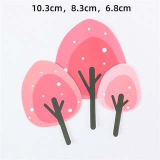 Set 3 que cắm giấy cây cảnh màu hồng